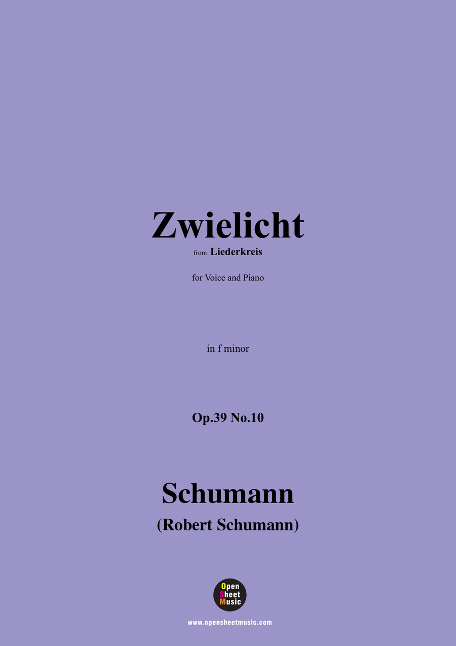 R. Schumann-Zwielicht,in f minor Piano, Vocal scores gallery preview page 1