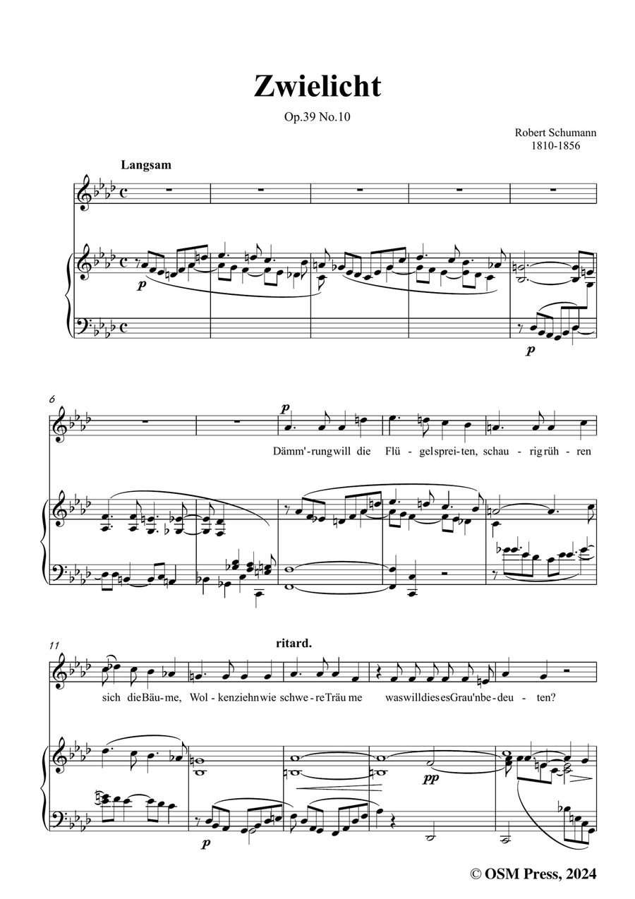 R. Schumann-Zwielicht,in f minor Piano, Vocal scores gallery preview page 3