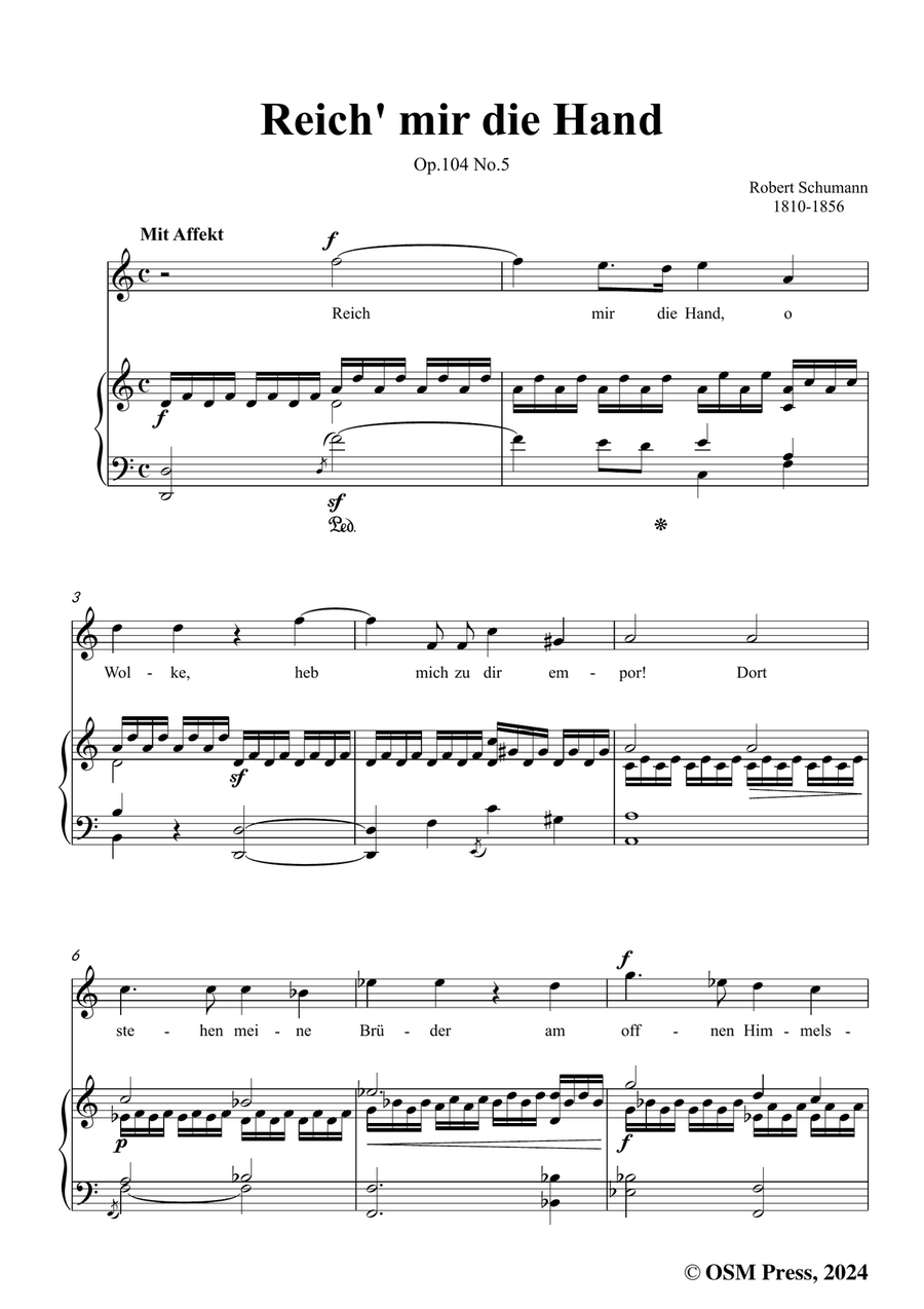 R. Schumann-Reich mir die Hand,in a minor Piano, Vocal scores gallery preview page 3