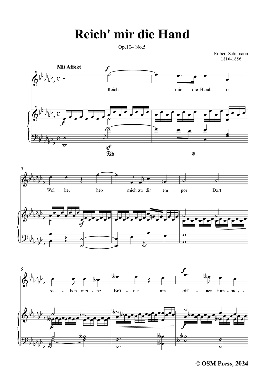 R. Schumann-Reich mir die Hand,in a flat minor Piano, Vocal scores gallery preview page 3