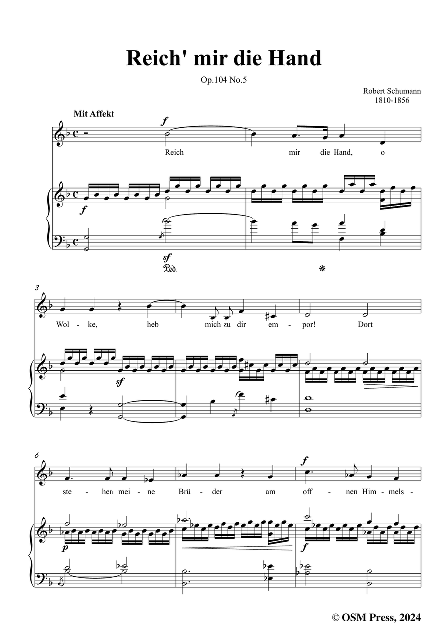 R. Schumann-Reich mir die Hand,in d minor Piano, Vocal scores gallery preview page 3
