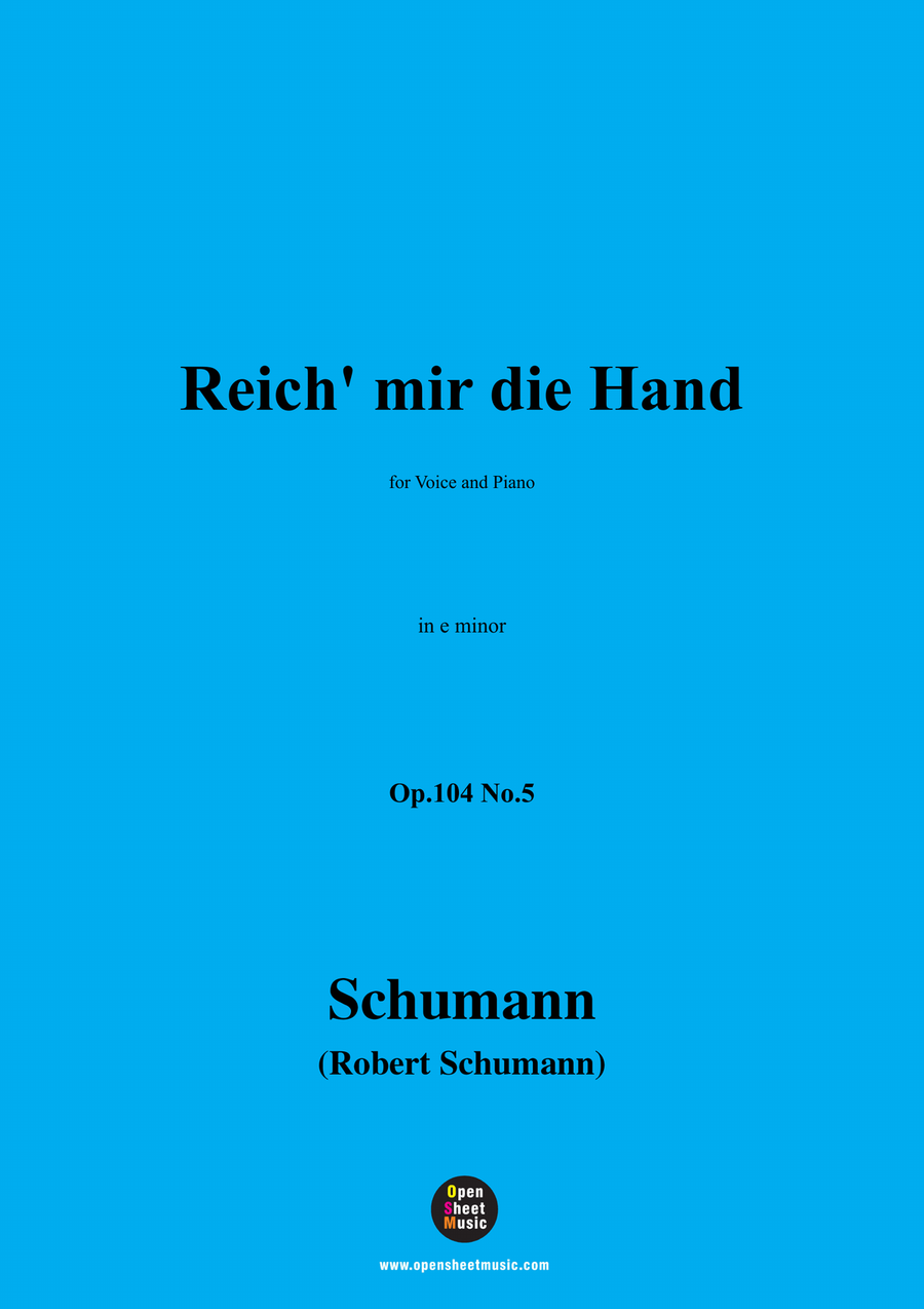 R. Schumann-Reich mir die Hand,in e minor Piano, Vocal scores gallery preview page 1