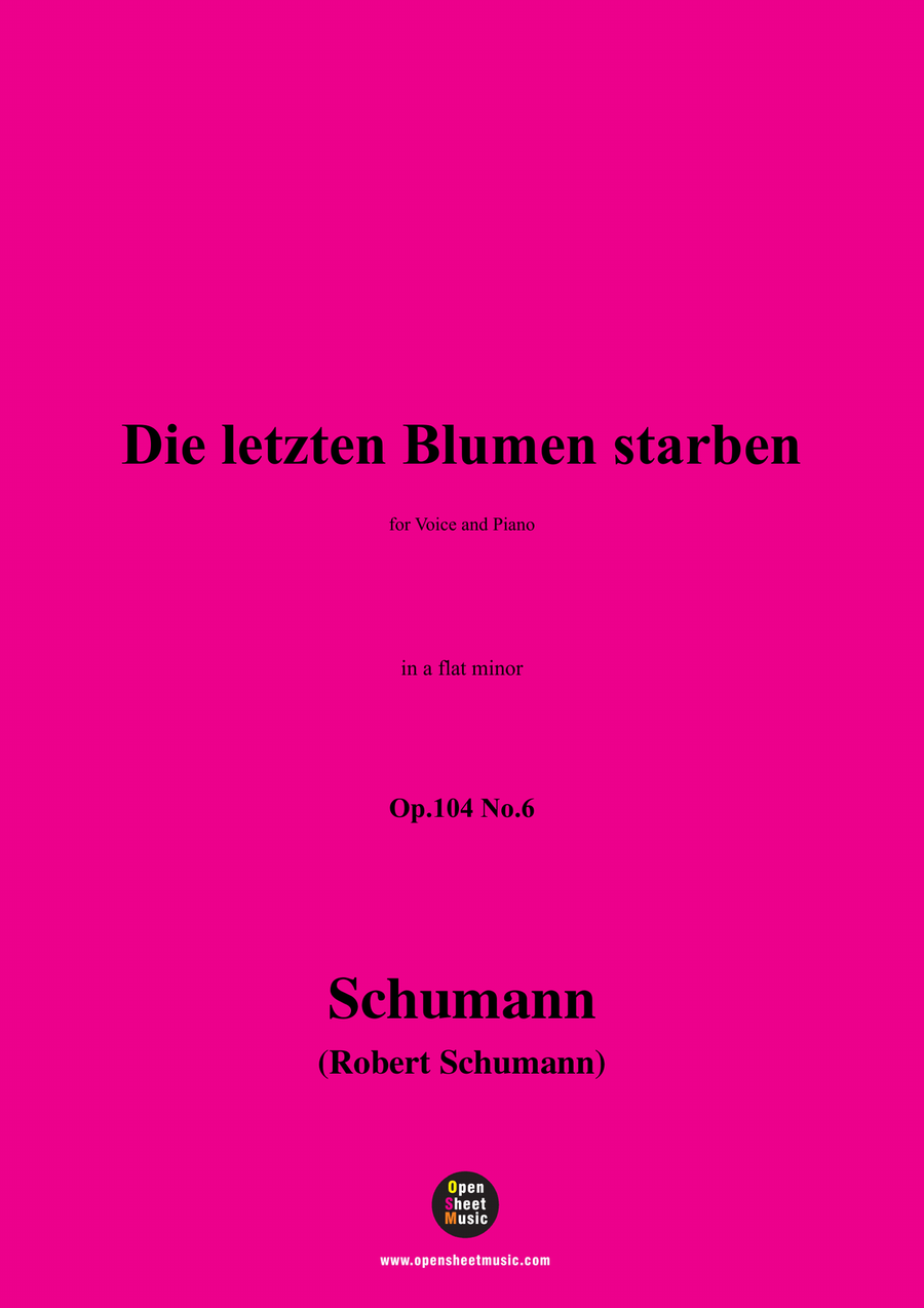 R. Schumann-Die letzten Blumen starben,in a flat minor Piano, Vocal scores gallery preview page 1