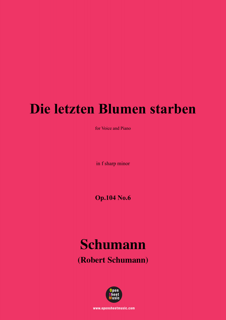 R. Schumann-Die letzten Blumen starben,in f sharp minor Piano, Vocal scores gallery preview page 1