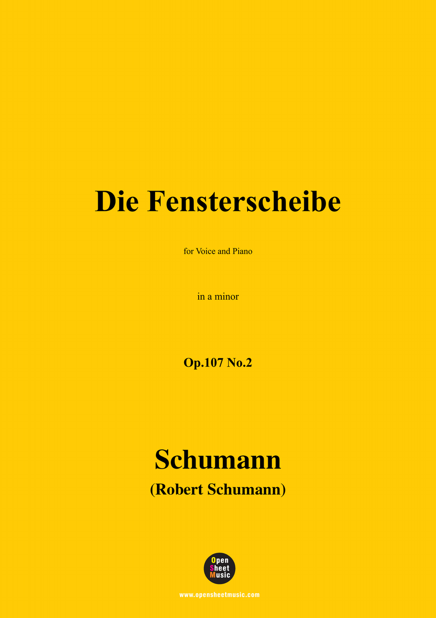 R. Schumann-Die Fensterscheibe,in a minor Piano, Vocal scores gallery preview page 1