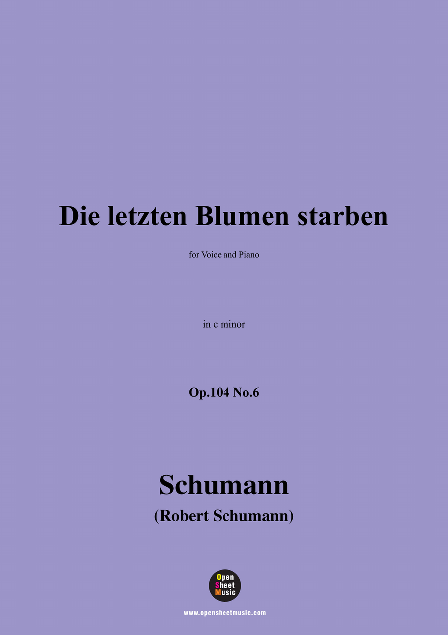 R. Schumann-Die letzten Blumen starben,in c minor Piano, Vocal scores gallery preview page 1