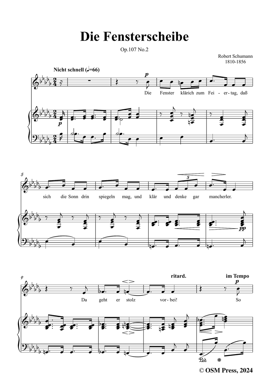 R. Schumann-Die Fensterscheibe,in b flat minor Piano, Vocal scores gallery preview page 3