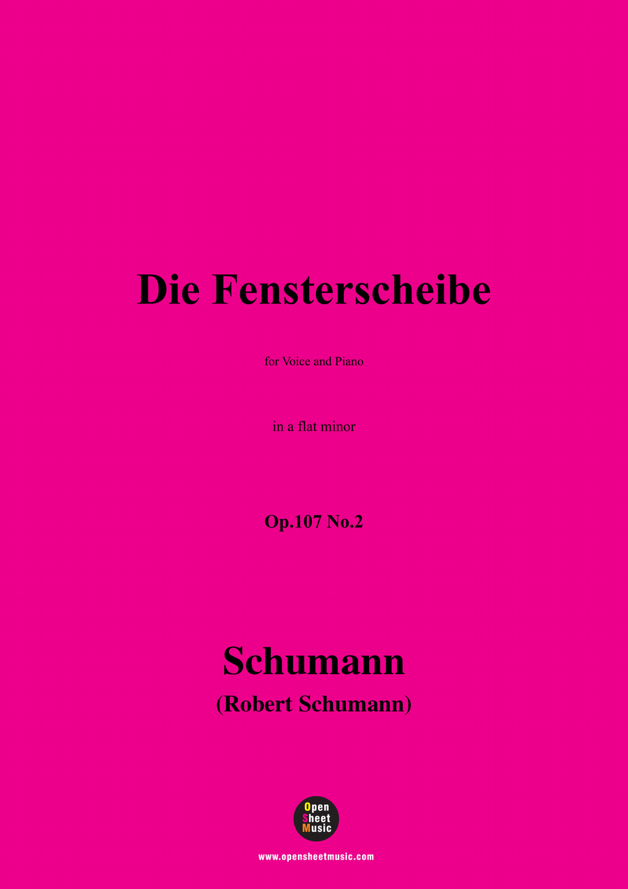 R. Schumann-Die Fensterscheibe,in a flat minor Piano, Vocal scores gallery preview page 1