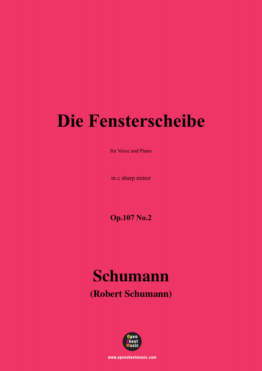 R. Schumann-Die Fensterscheibe,in c sharp minor Piano, Vocal scores gallery preview page 1