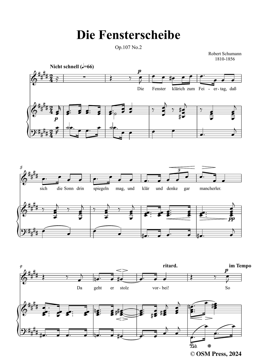 R. Schumann-Die Fensterscheibe,in c sharp minor Piano, Vocal scores gallery preview page 3
