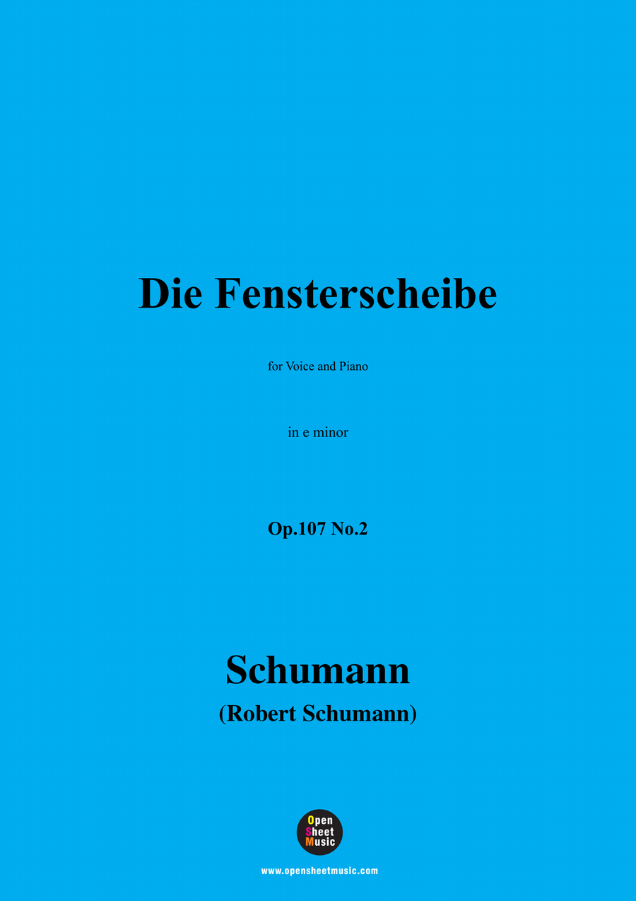 R. Schumann-Die Fensterscheibe,in e minor Piano, Vocal scores gallery preview page 1