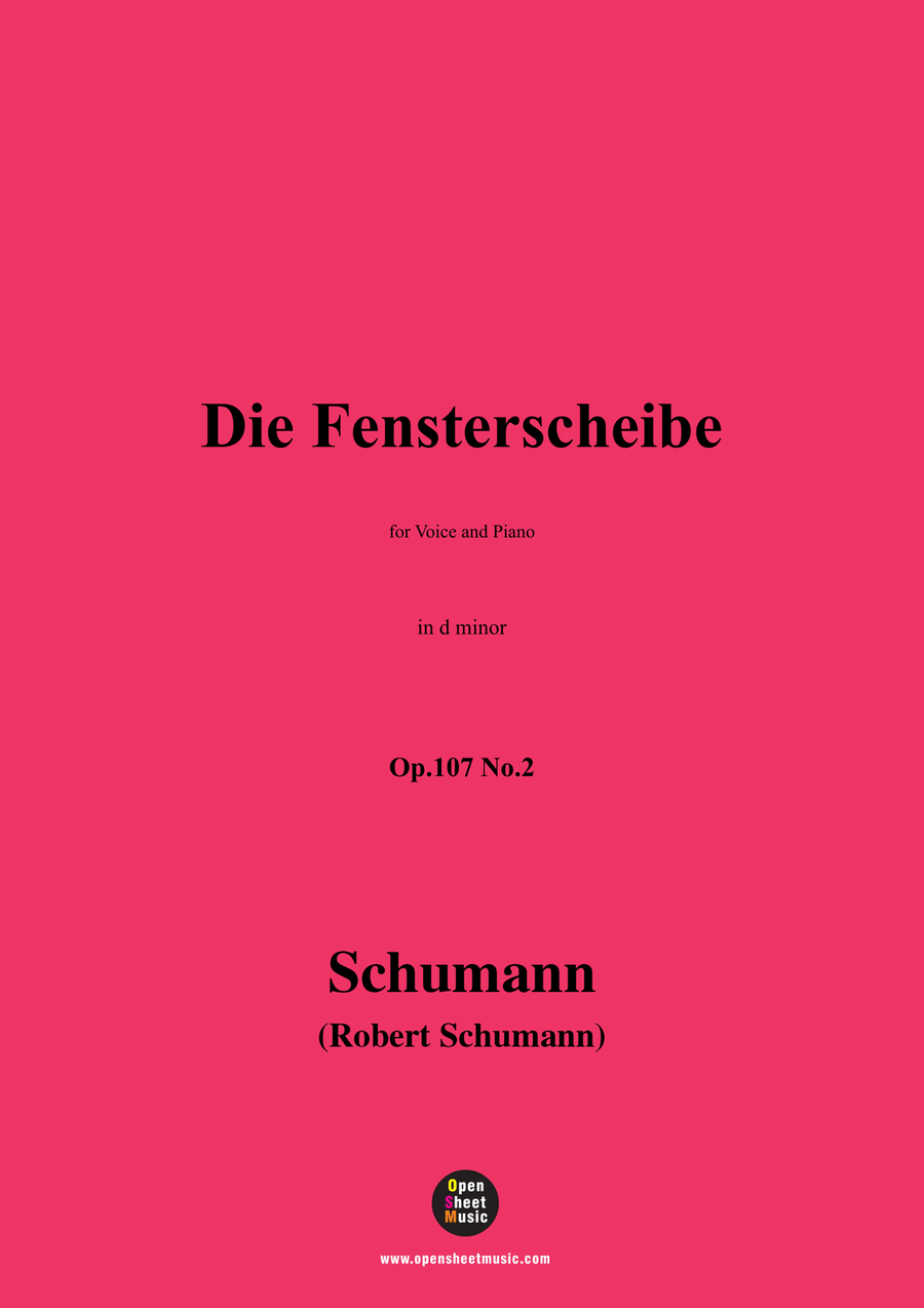 R. Schumann-Die Fensterscheibe,in d minor Piano, Vocal scores gallery preview page 1