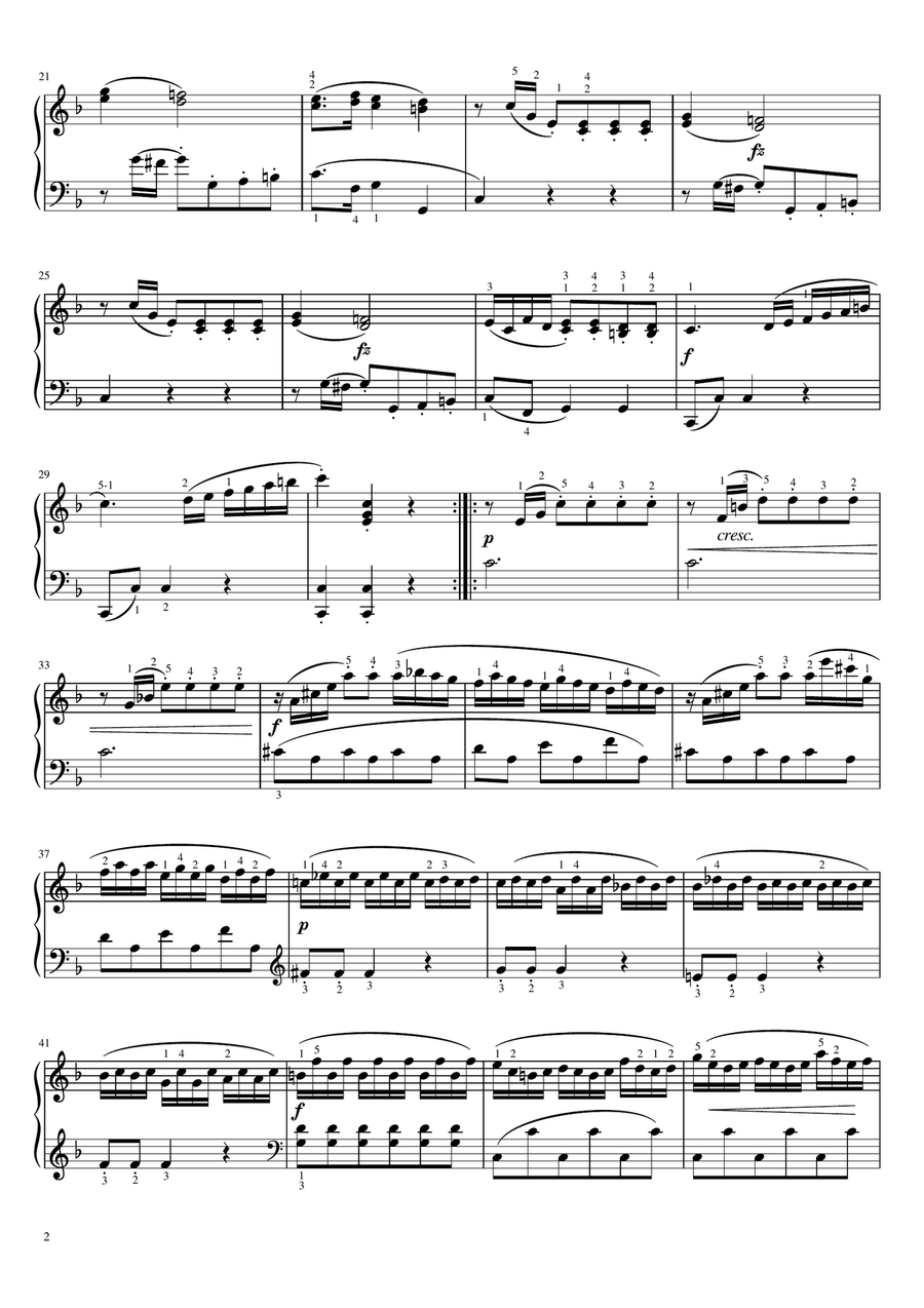 Clementi - Sonatina in F Major, Op.36 No.4 - Original With Fingering For Piano Solo Complete‌ Piano Solo scores gallery preview page 2