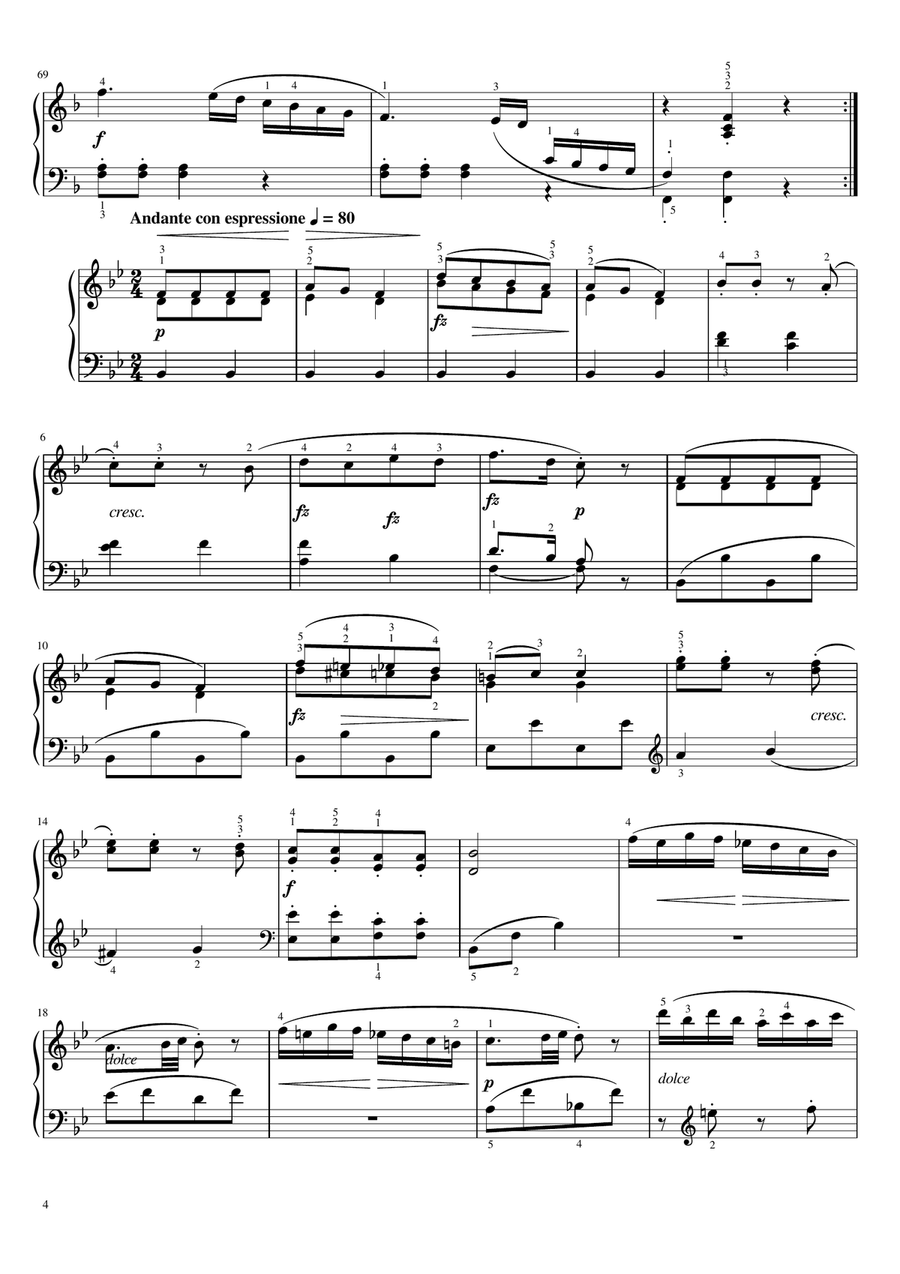 Clementi - Sonatina in F Major, Op.36 No.4 - Original With Fingering For Piano Solo Complete‌ Piano Solo scores gallery preview page 4