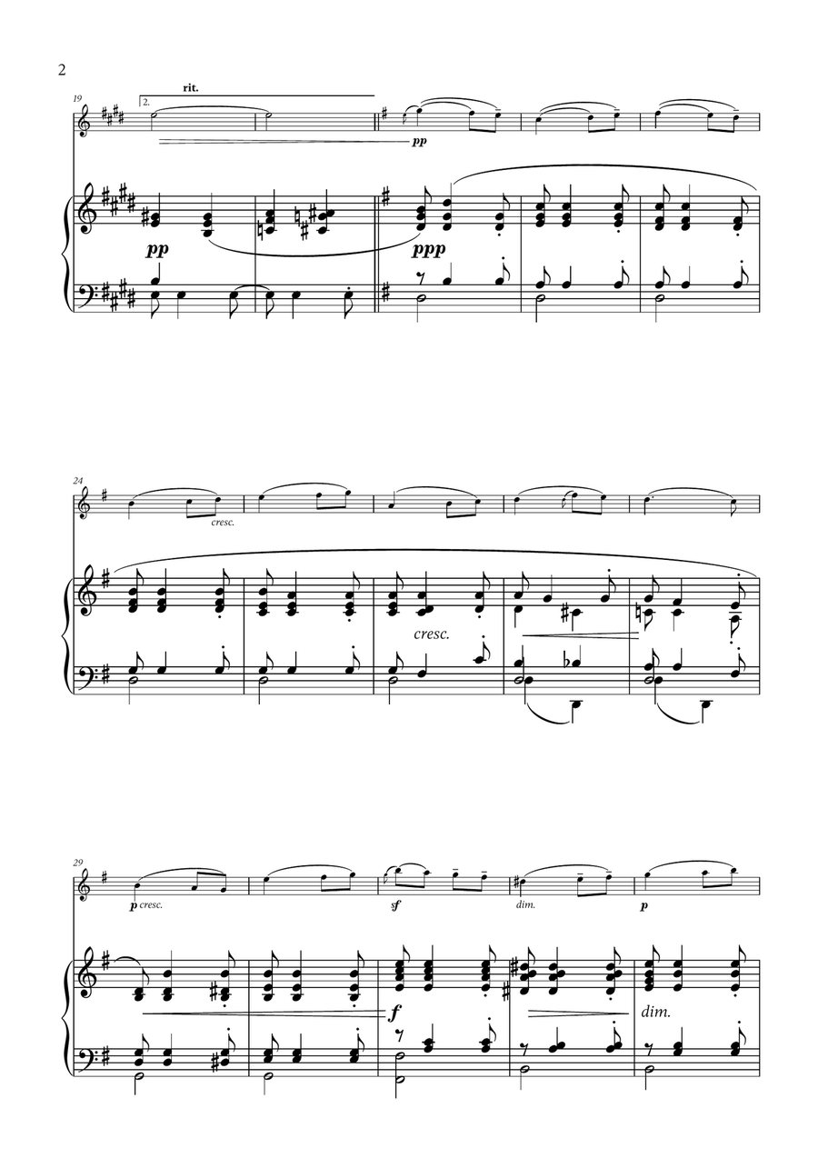 Edward Elgar - Salut d'Amour for Flute and Piano Flute Solo scores gallery preview page 2