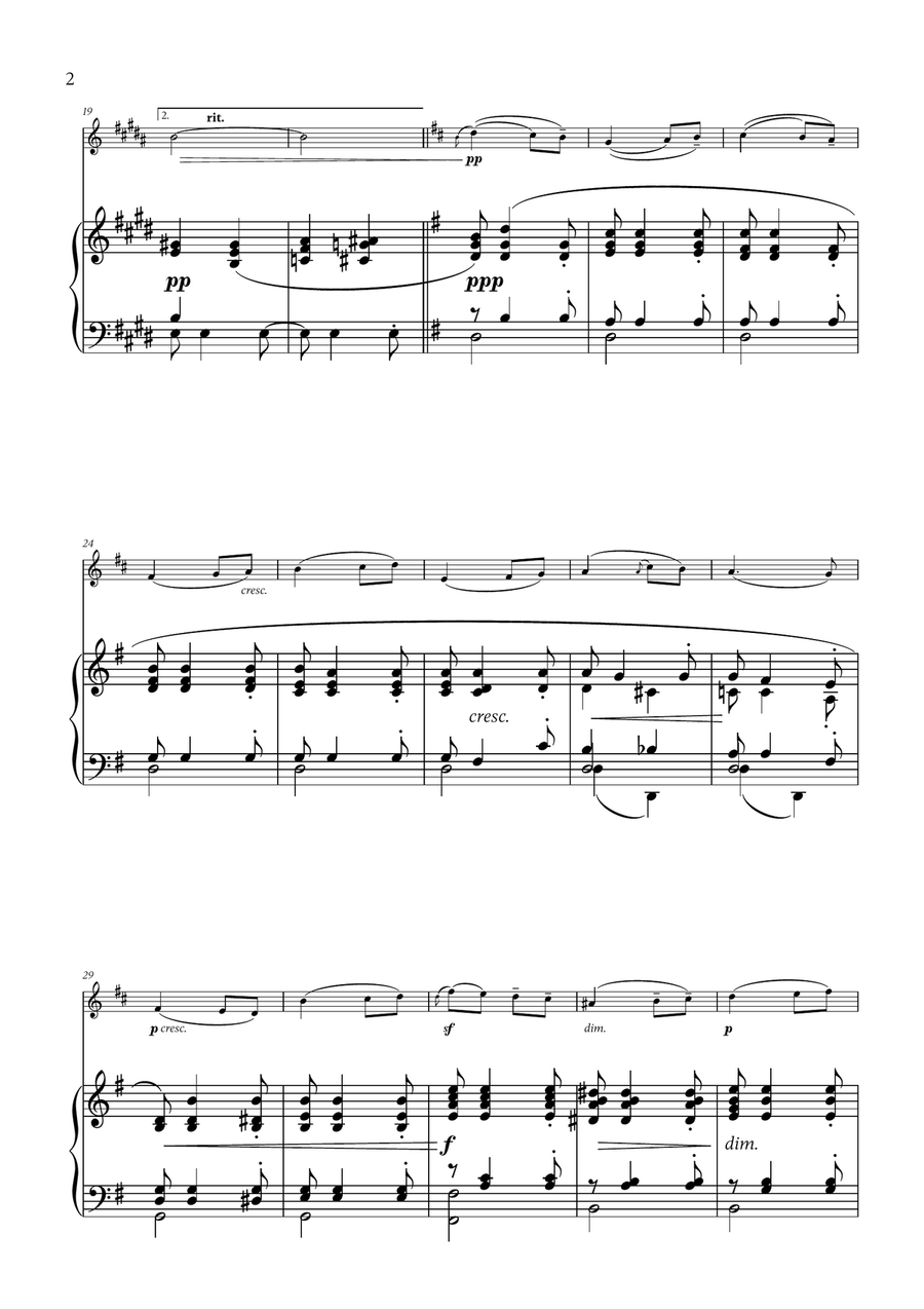 Edward Elgar - Salut d'Amour for French Horn and Piano Piano scores gallery preview page 2