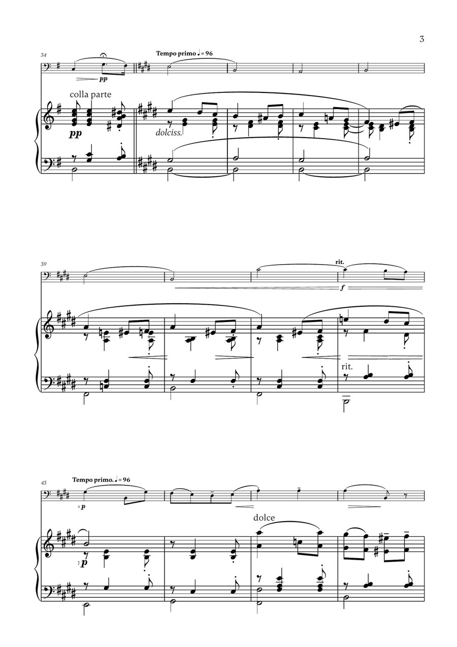 Edward Elgar - Salut d'Amour for Cello and Piano Piano scores gallery preview page 3