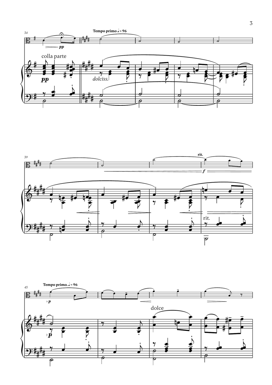 Edward Elgar - Salut d'Amour for Viola and Piano Piano scores gallery preview page 3