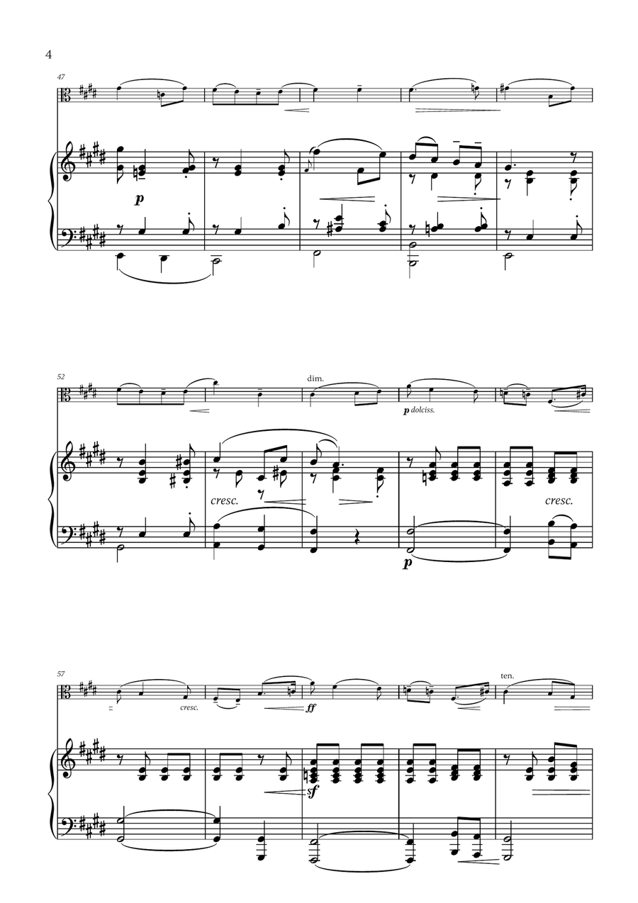 Edward Elgar - Salut d'Amour for Viola and Piano Piano scores gallery preview page 4