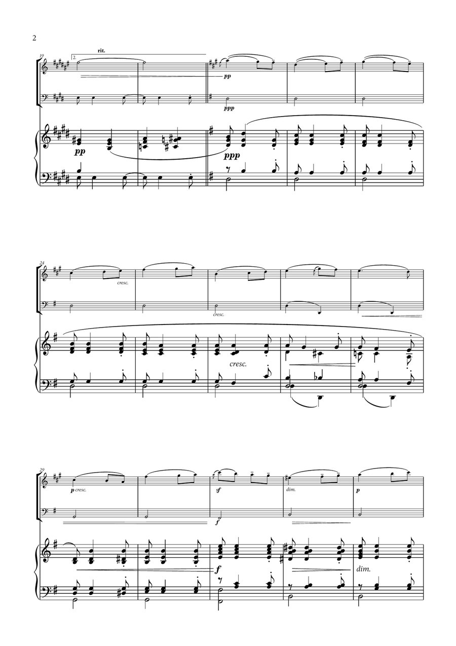 Edward Elgar - Salut d'Amour for Clarinet, Bassoon and Piano Woodwind Duet scores gallery preview page 2