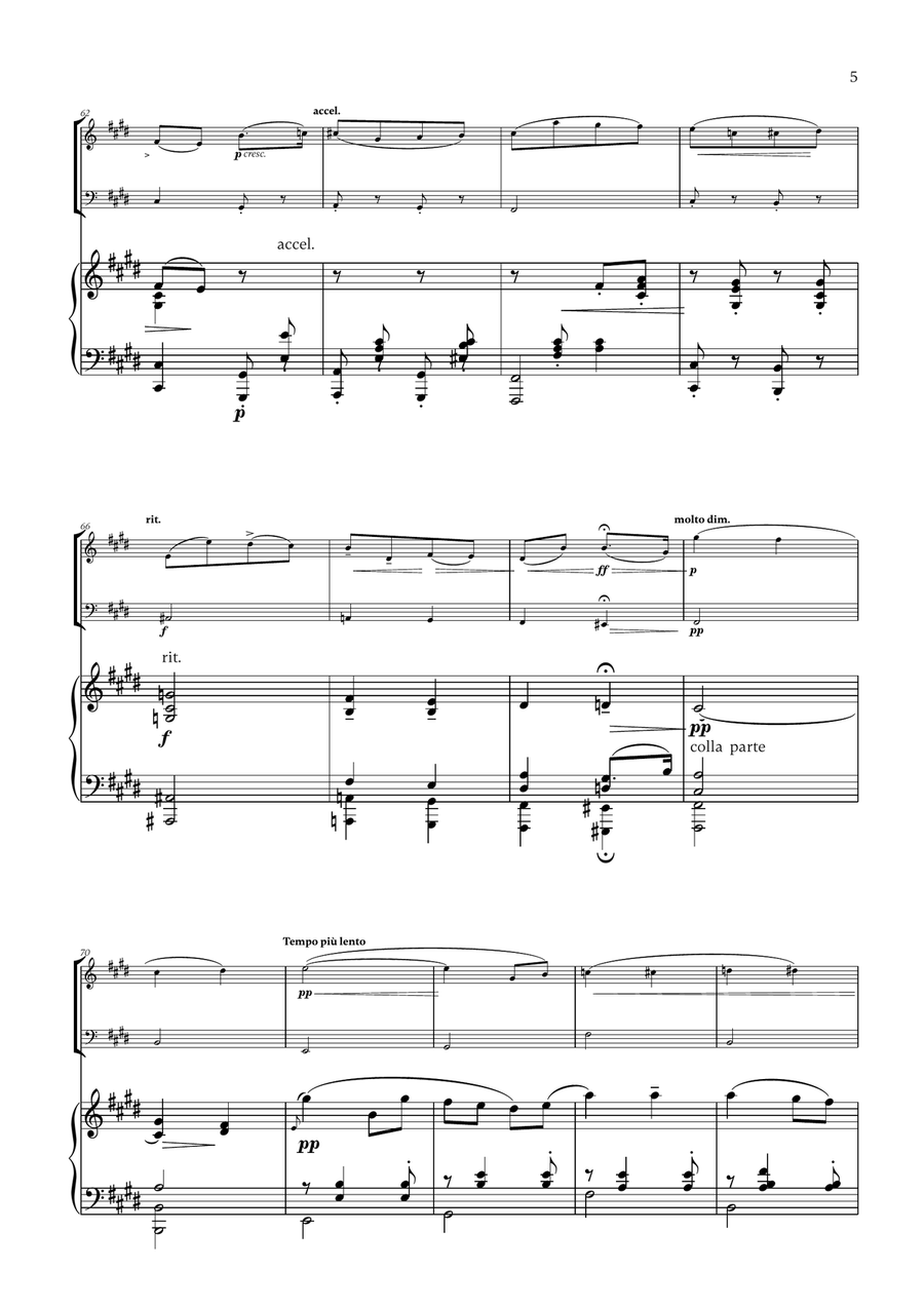 Edward Elgar - Salut d'Amour for Flute, Cello and Piano Flute scores gallery preview page 5