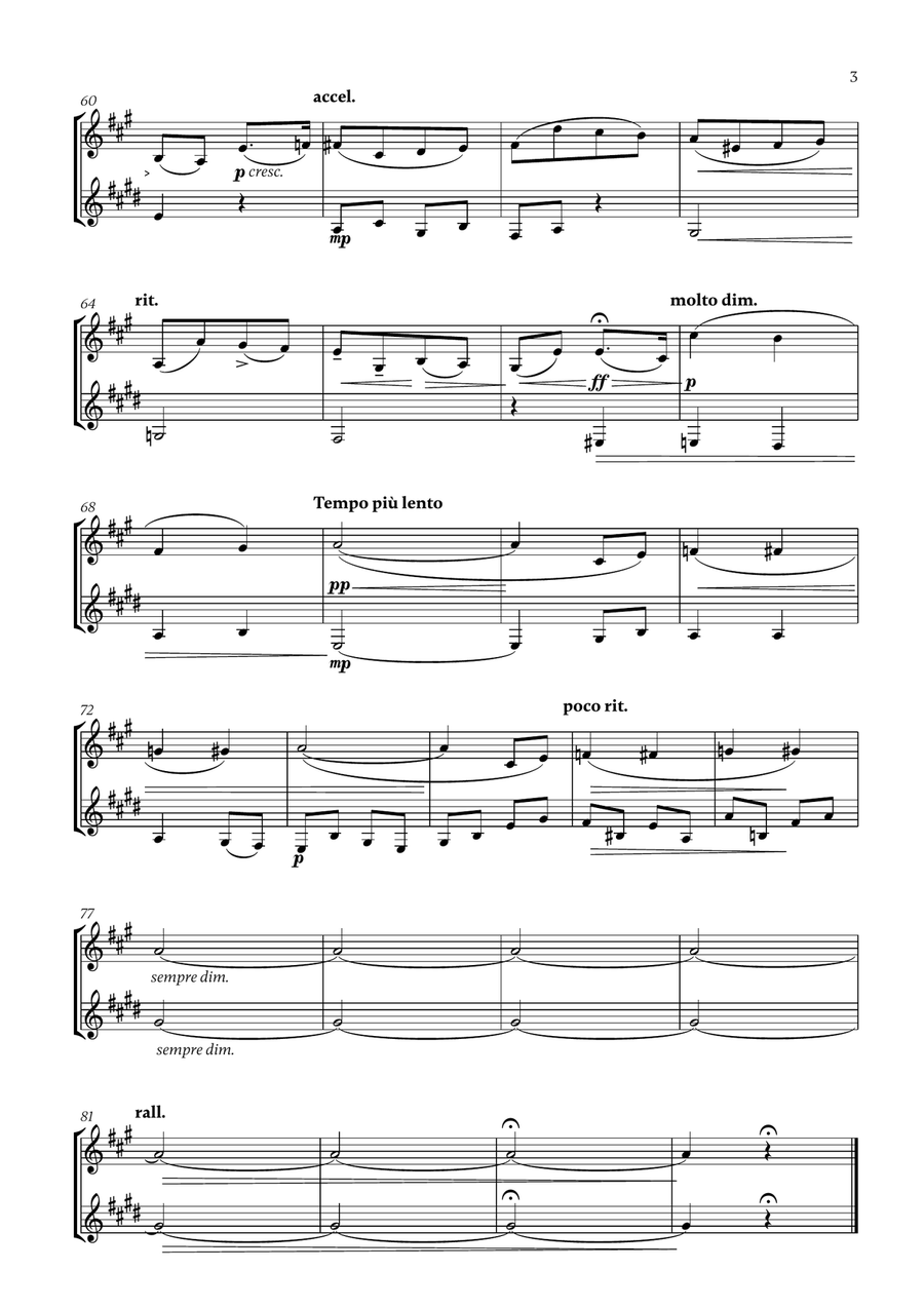 Edward Elgar - Salut d'Amour (D major) (for French Horn and Clarinet) Woodwind Duet scores gallery preview page 3