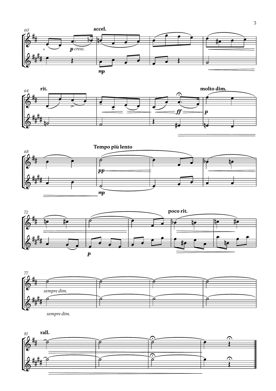 Edward Elgar - Salut d'Amour (D major) (for Oboe and Clarinet) Woodwind Duet scores gallery preview page 3