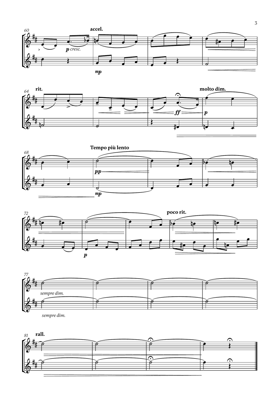 Edward Elgar - Salut d'Amour (D major) (for Oboe and Flute) Woodwind Duet scores gallery preview page 3