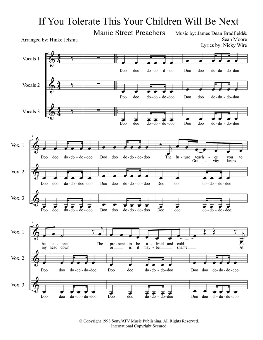 If You Tolerate This Your Children Will 3-Part scores gallery preview page 1