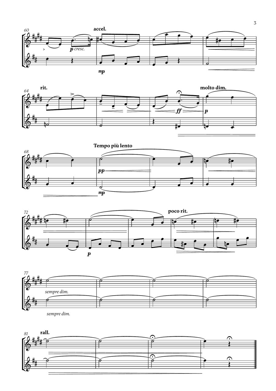 Edward Elgar - Salut d'Amour (D major) (for Trumpet and Flute) Flute scores gallery preview page 3