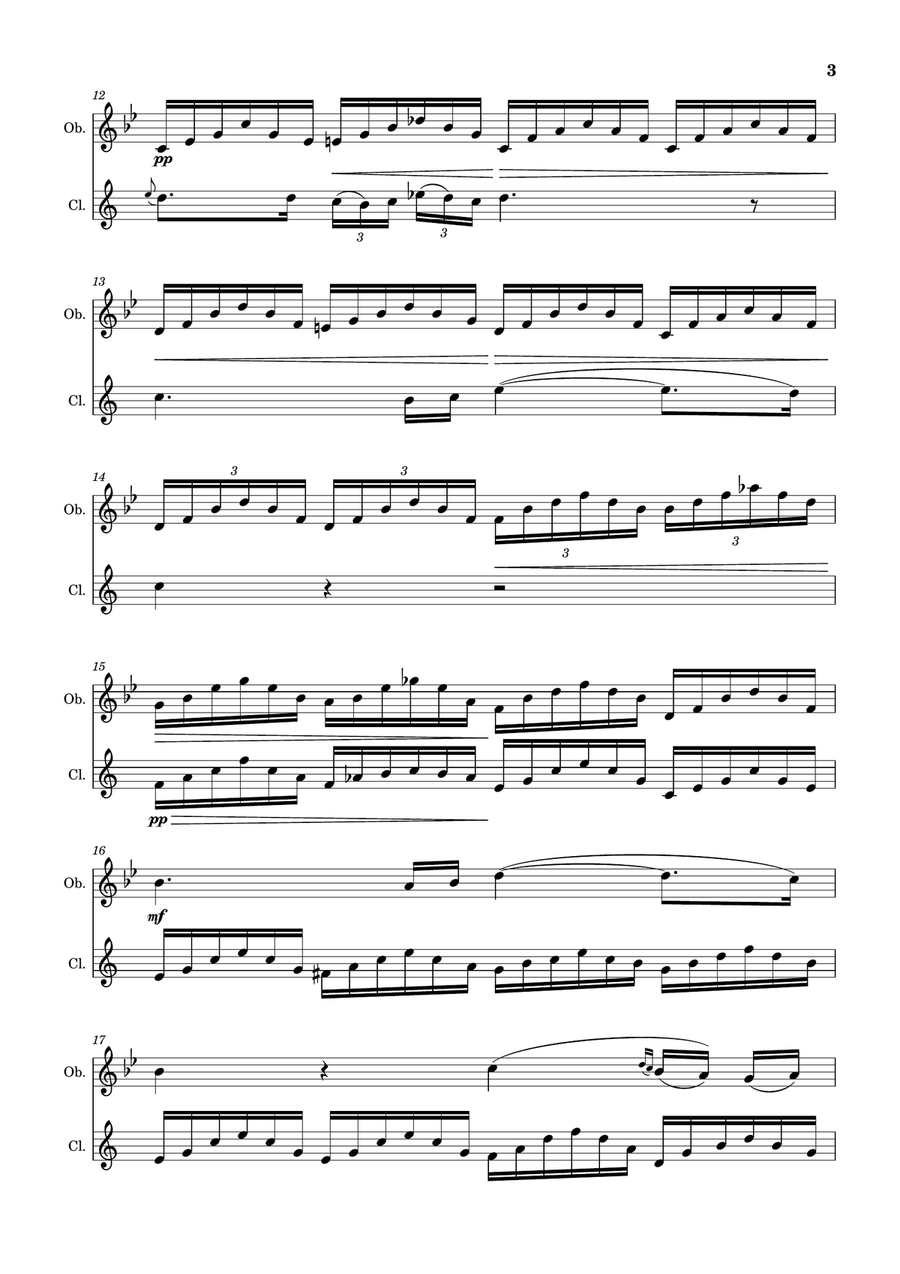 Ave Maria by F. Schubert – Arranged for Oboe and Clarinet Woodwind Duet scores gallery preview page 3
