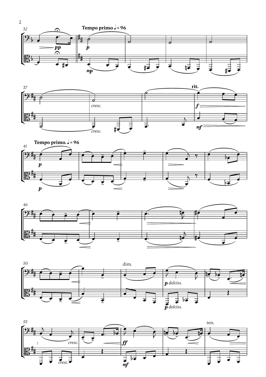 Edward Elgar - Salut d'Amour (D major) (for Cello and Viola) String Duet scores gallery preview page 2