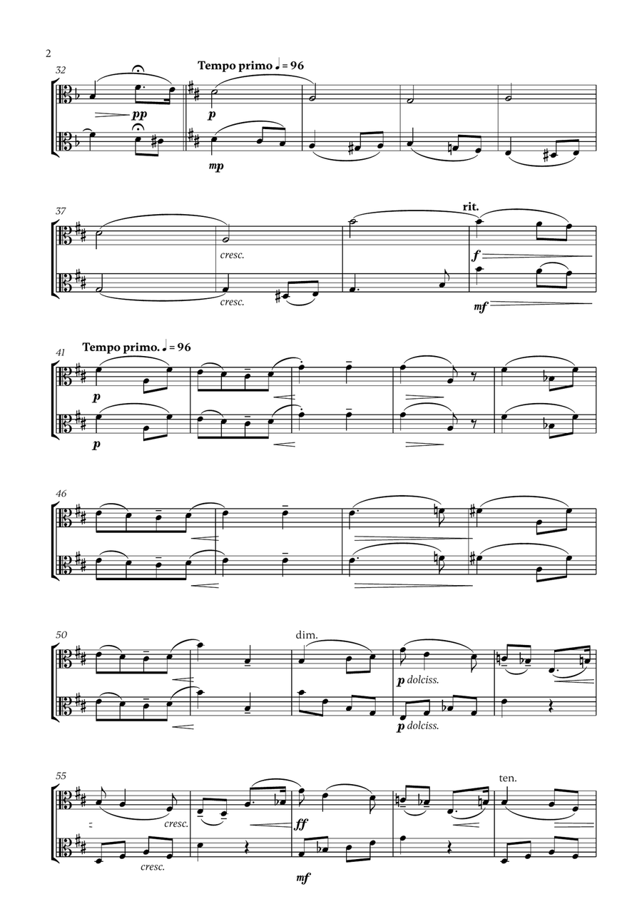 Edward Elgar - Salut d'Amour (D major) (for Viola Duet) String Duet scores gallery preview page 2