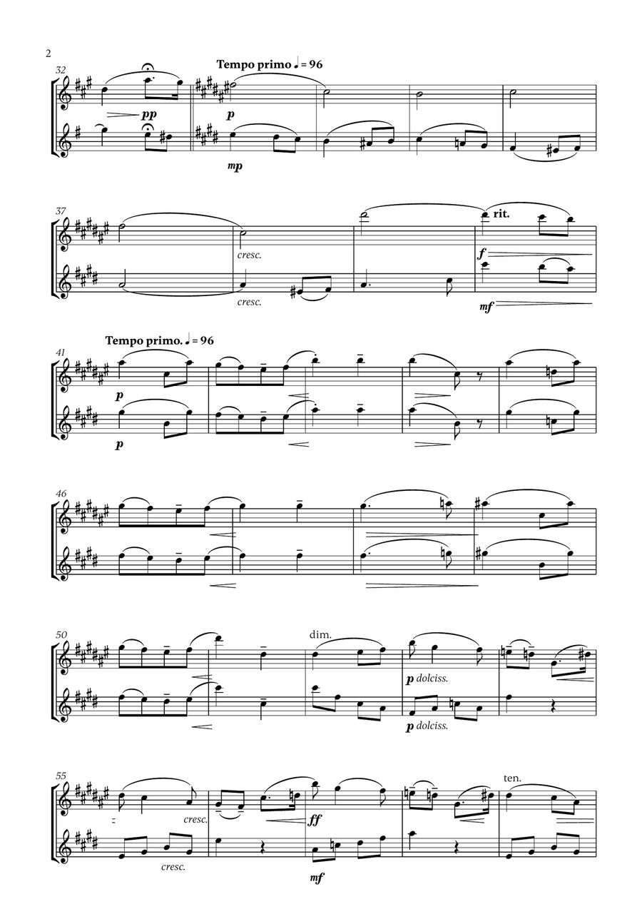 Edward Elgar - Salut d'Amour (for Clarinet and Violin) B-Flat Clarinet scores gallery preview page 2