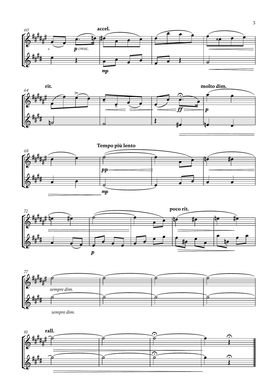 Edward Elgar - Salut d'Amour (for Clarinet and Violin) B-Flat Clarinet scores gallery preview page 3