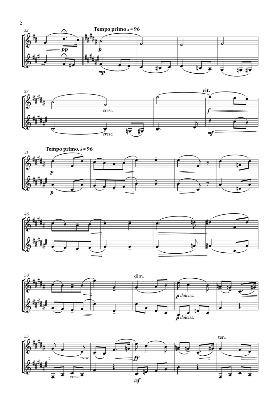 Edward Elgar - Salut d'Amour (for French Horn and Clarinet) Woodwind Duet scores gallery preview page 2