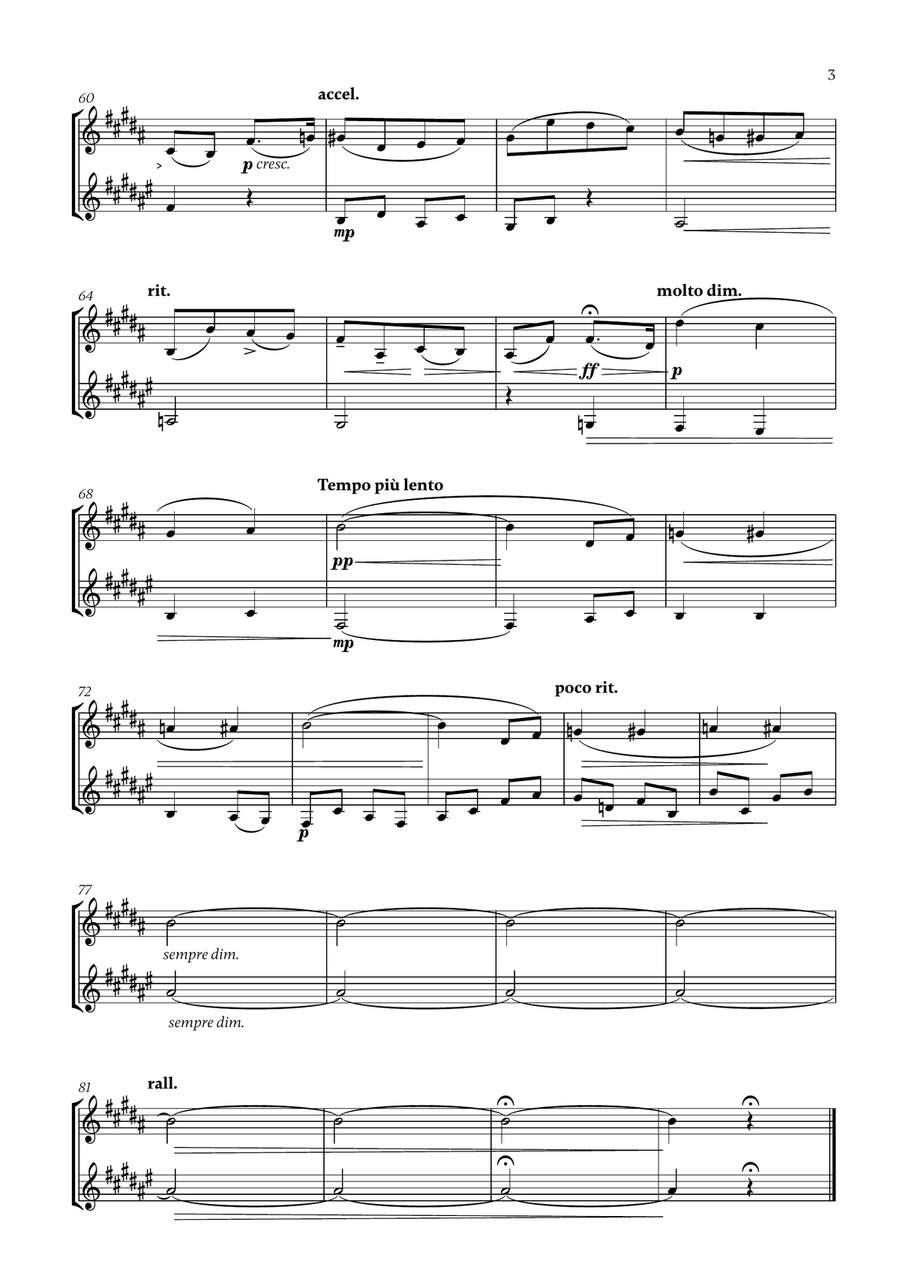 Edward Elgar - Salut d'Amour (for French Horn and Clarinet) Woodwind Duet scores gallery preview page 3