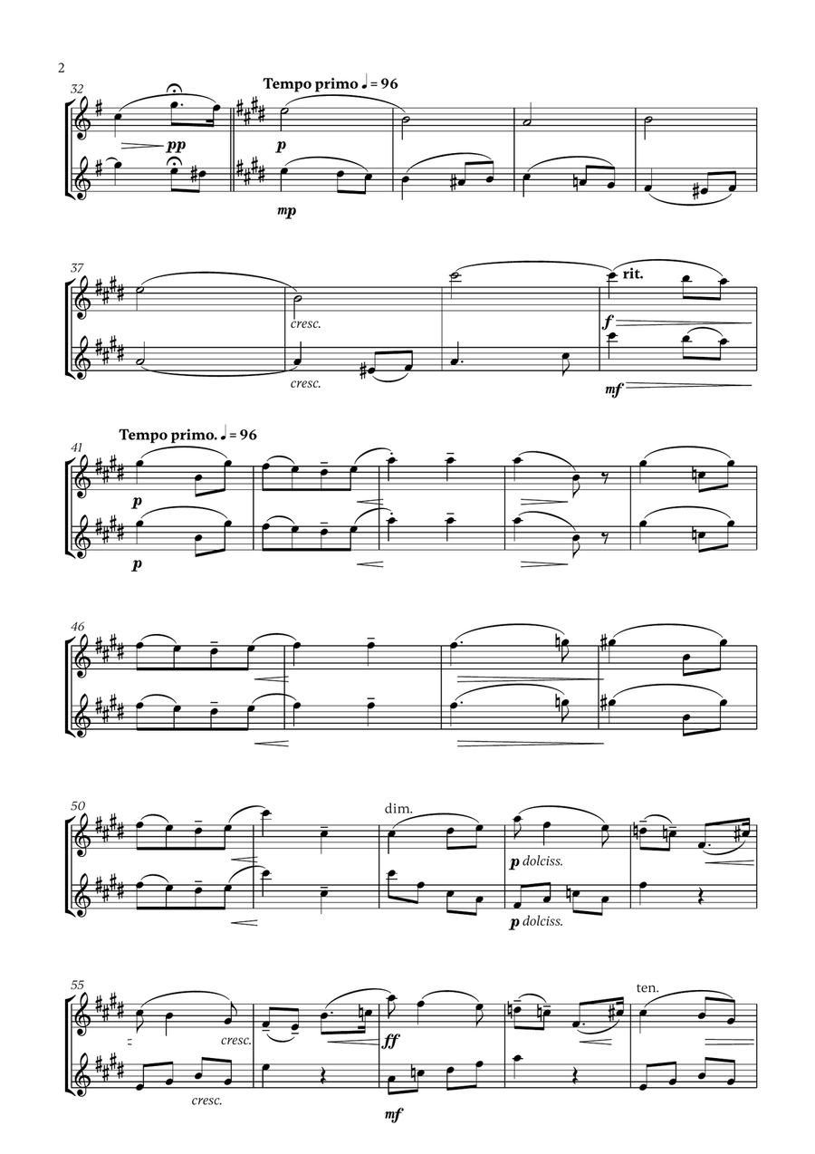 Edward Elgar - Salut d'Amour (for Flute and Violin) Flute scores gallery preview page 2
