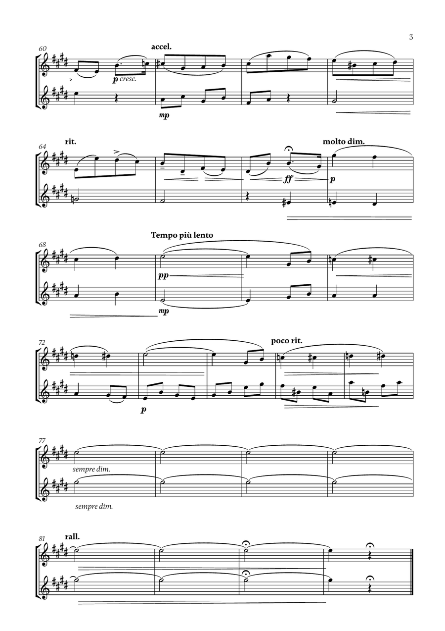 Edward Elgar - Salut d'Amour (for Flute and Violin) Flute scores gallery preview page 3