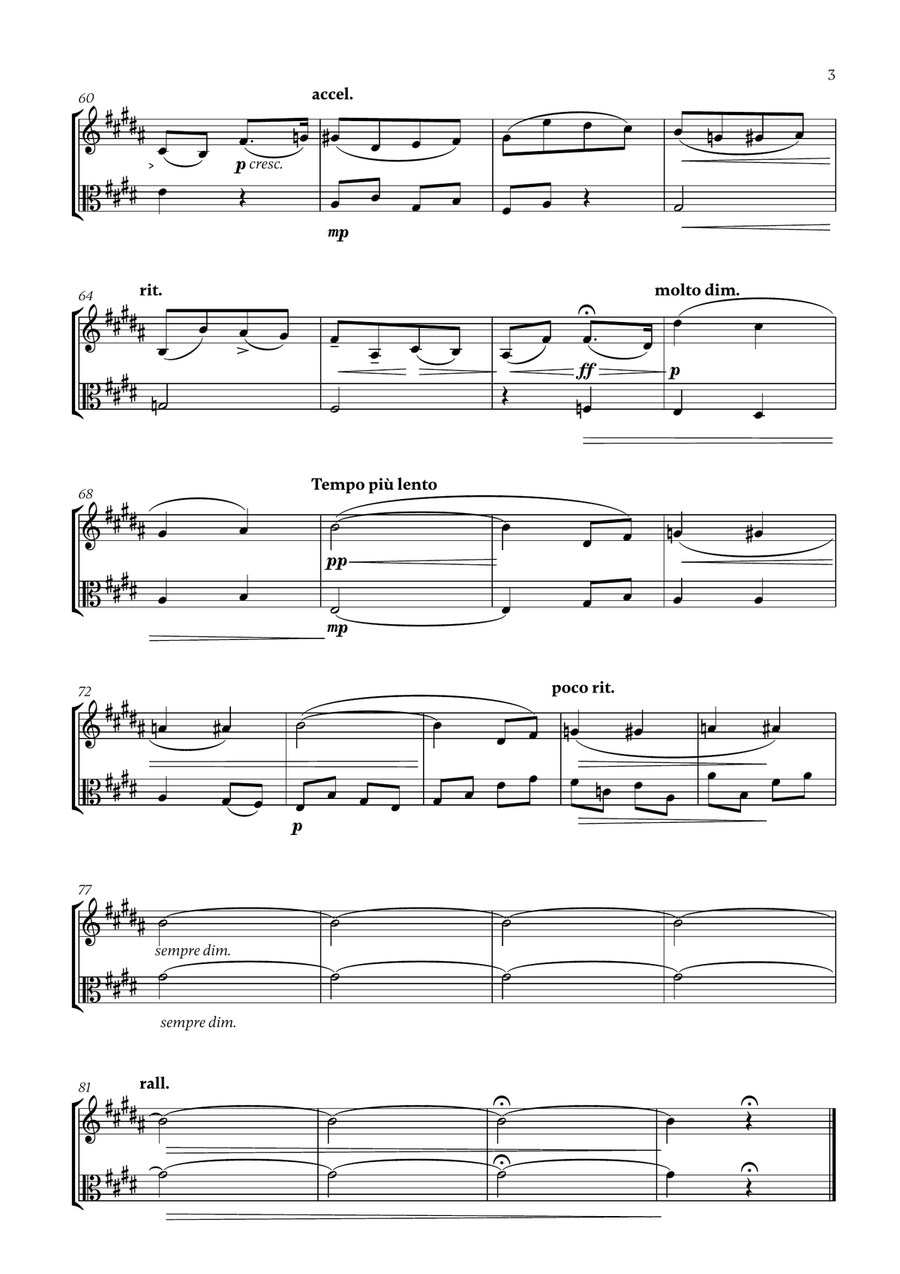 Edward Elgar - Salut d'Amour (for French Horn and Viola) Horn scores gallery preview page 3