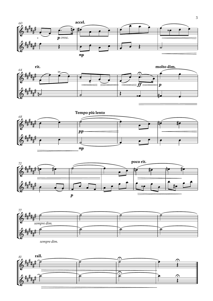 Edward Elgar - Salut d'Amour (for Soprano Saxophone and Clarinet) Woodwind Duet scores gallery preview page 3