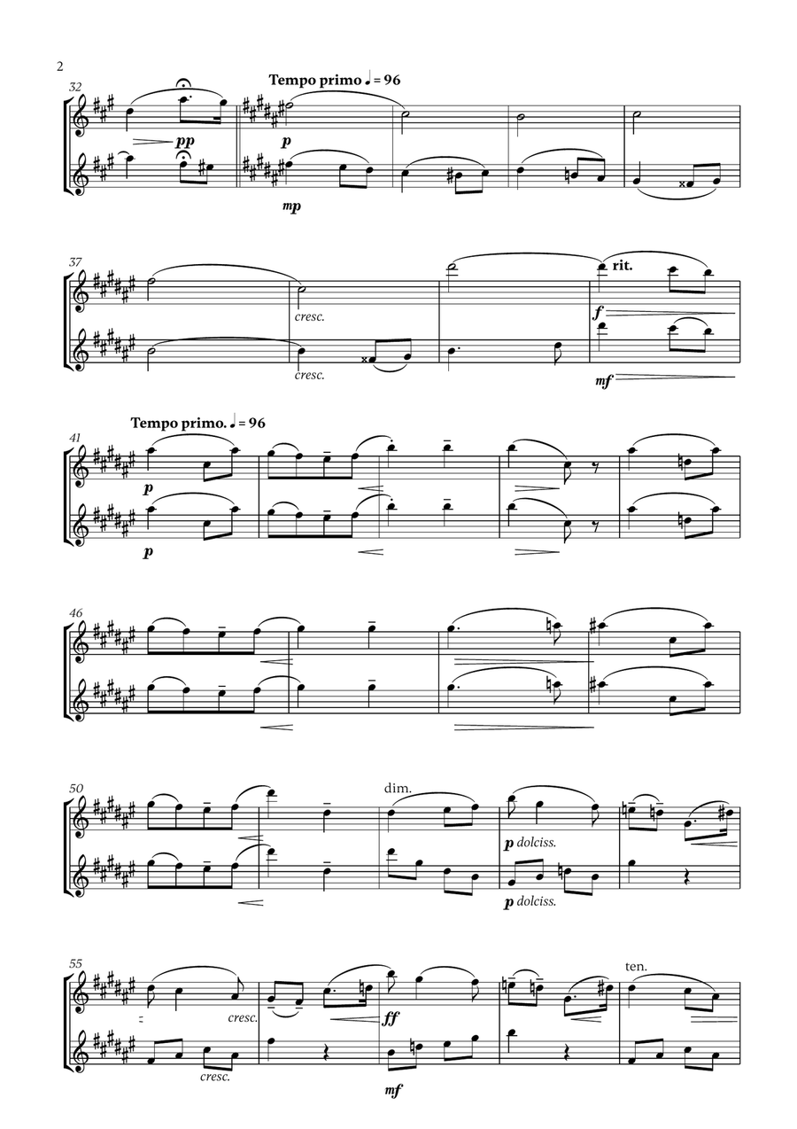 Edward Elgar - Salut d'Amour (for Trumpet and Clarinet) B-Flat Clarinet scores gallery preview page 2
