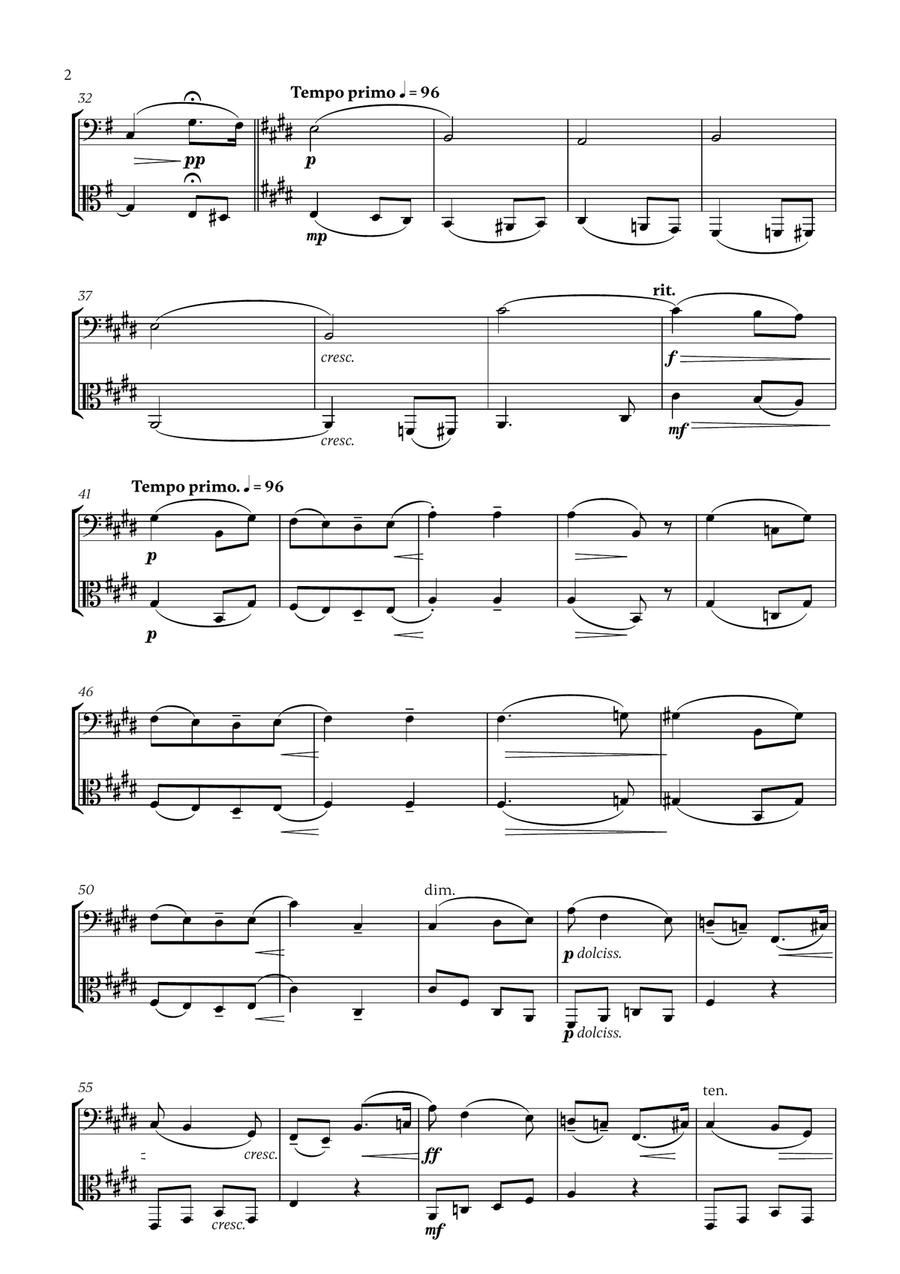 Edward Elgar - Salut d'Amour (for Cello and Viola) String Duet scores gallery preview page 2