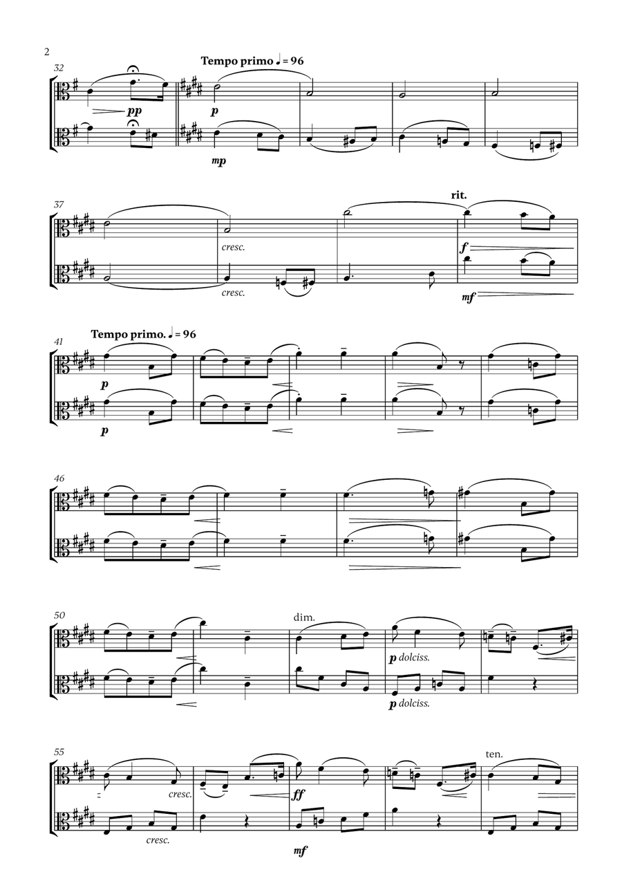 Edward Elgar - Salut d'Amour (for Viola Duet) String Duet scores gallery preview page 2