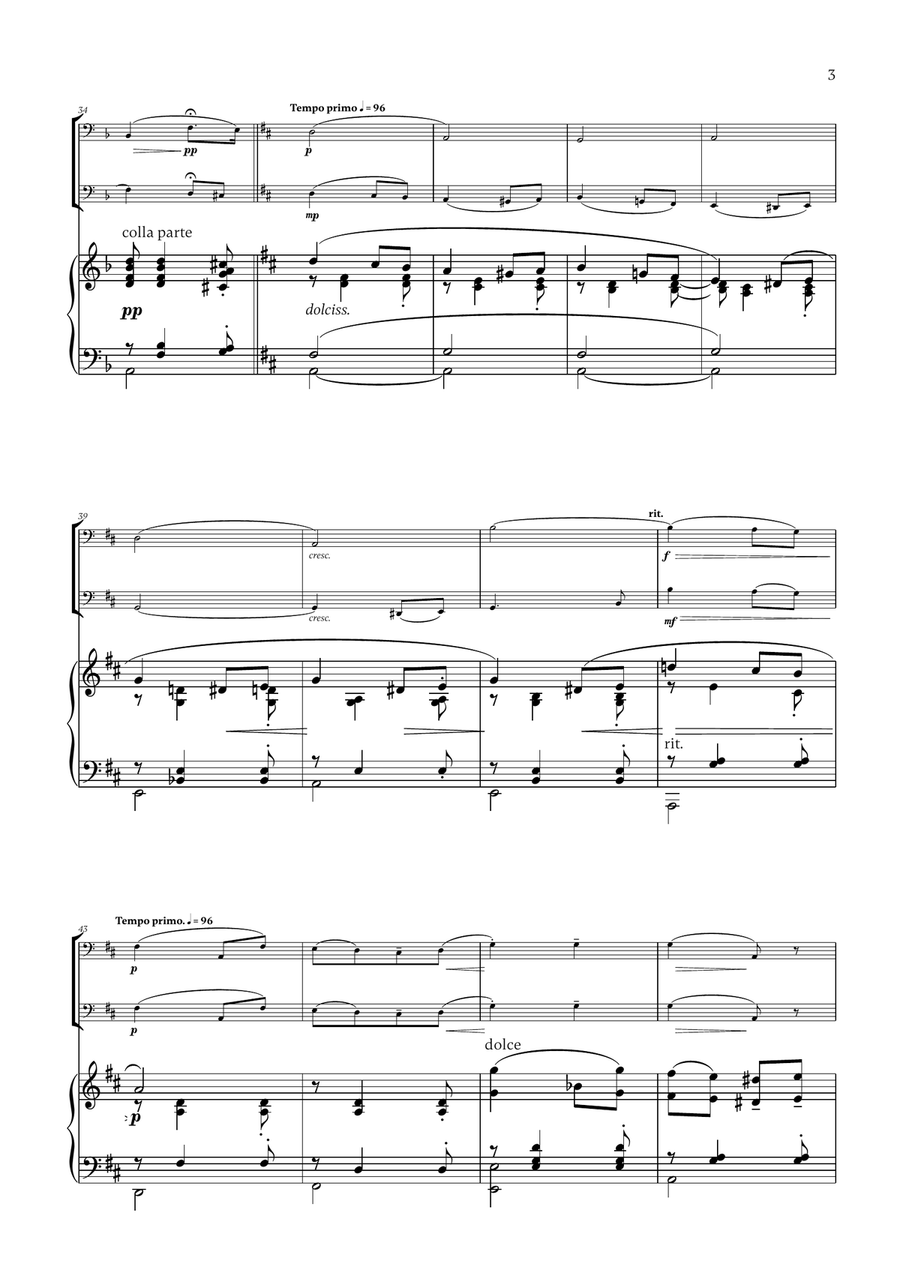 Edward Elgar - Salut d'Amour (D major) (for Bassoon, Cello and Piano) Bassoon scores gallery preview page 3