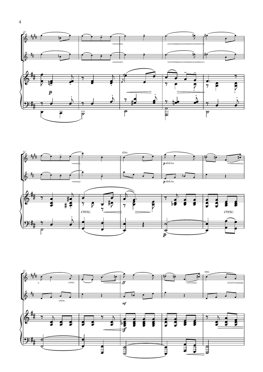 Edward Elgar - Salut d'Amour (D major) (for Clarinet, Flute and Piano) Woodwind Duet scores gallery preview page 4