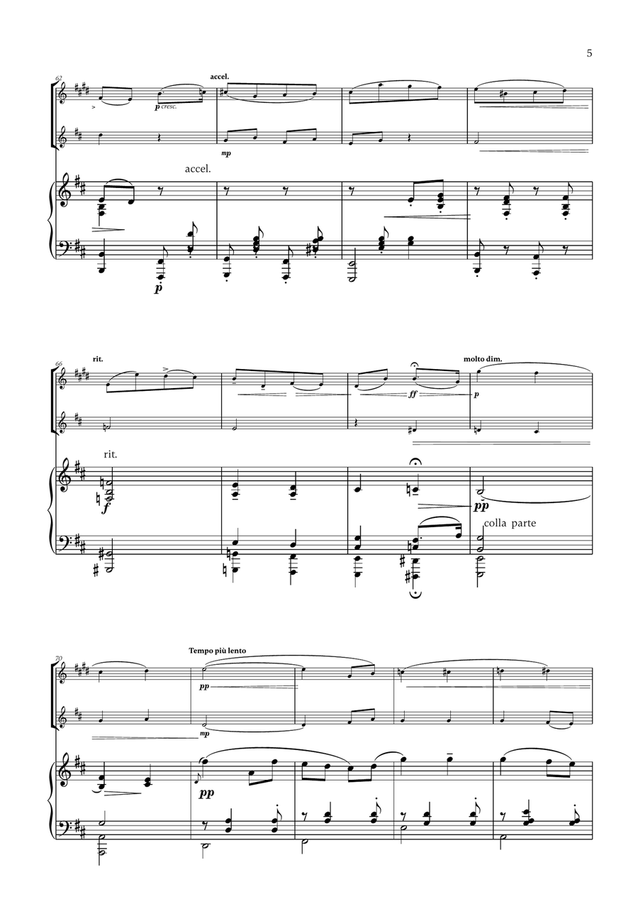 Edward Elgar - Salut d'Amour (D major) (for Clarinet, Violin and Piano) B-Flat Clarinet scores gallery preview page 5