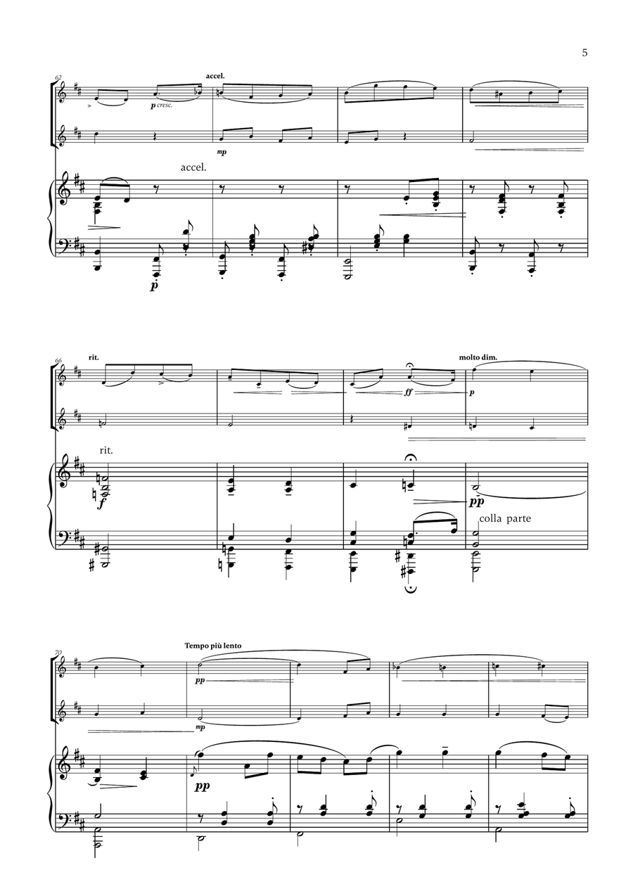Edward Elgar - Salut d'Amour (D major) (for Flute, Violin and Piano) Flute scores gallery preview page 5