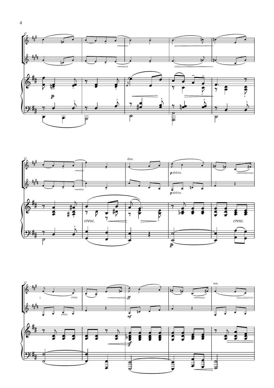 Edward Elgar - Salut d'Amour (D major) (for French Horn, Clarinet and Piano) Woodwind Duet scores gallery preview page 4