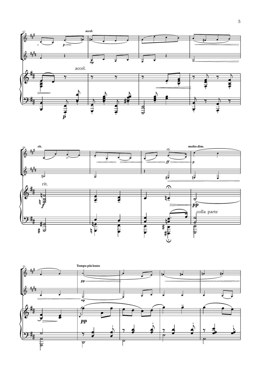 Edward Elgar - Salut d'Amour (D major) (for French Horn, Clarinet and Piano) Woodwind Duet scores gallery preview page 5
